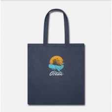 Ocean Day Marine Aquatic Animals Save The Ocean Navy Tote Bag